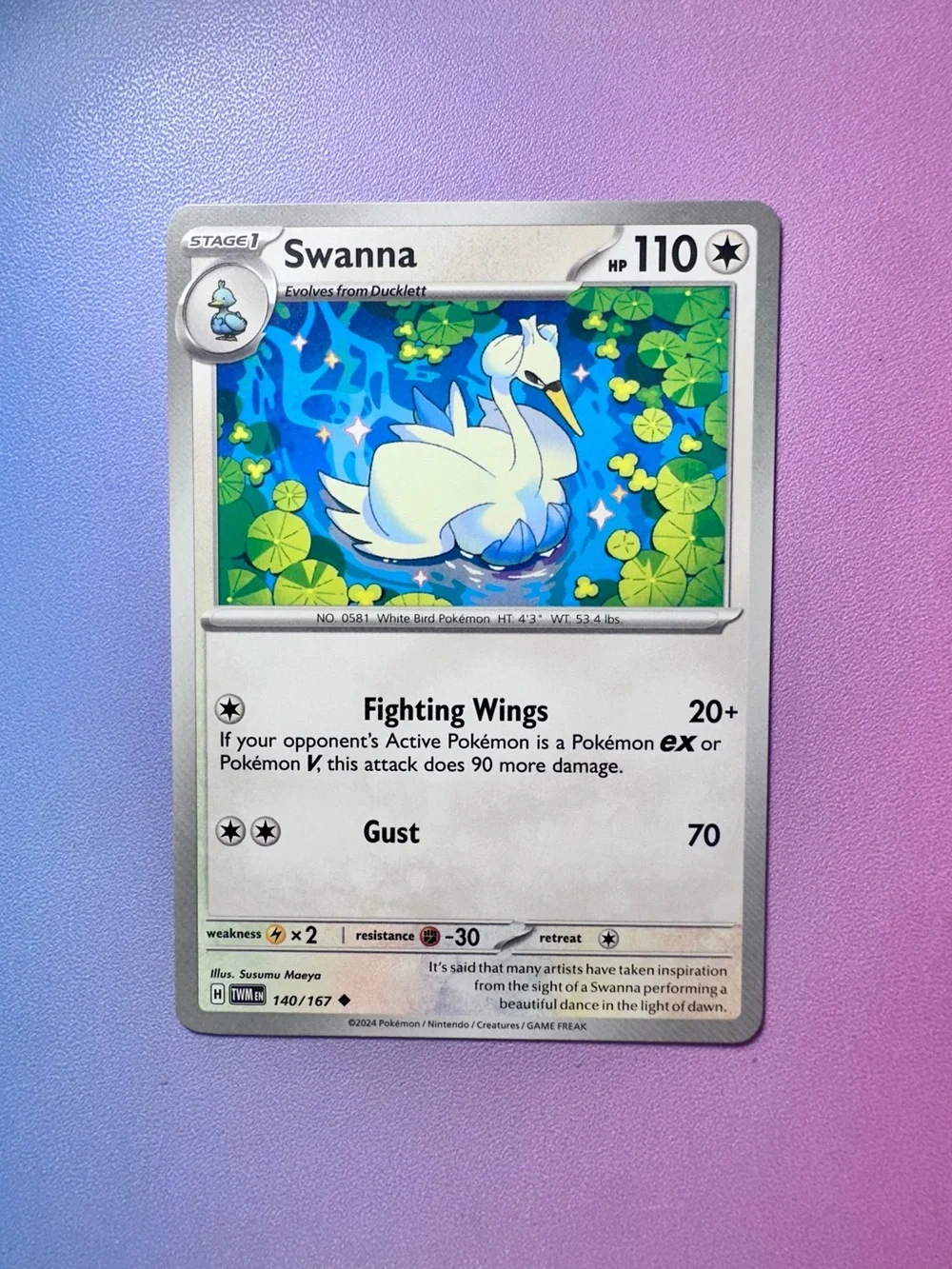 swanna - 140/167 (uncommon) — pokémon: twilight masquerade